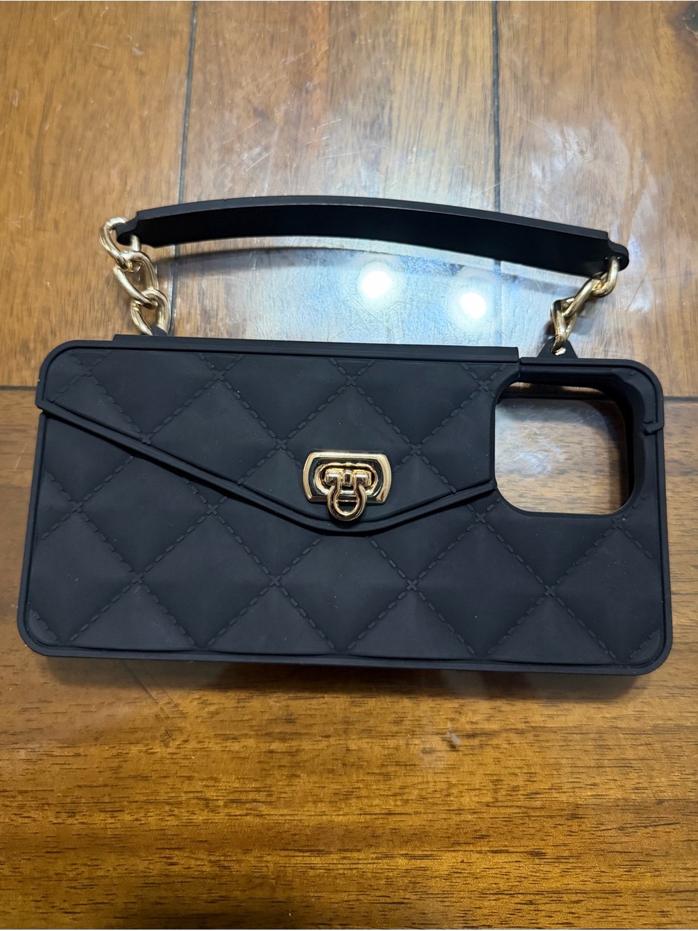 Silicon Black Quilted IPhone 13 Pro Max Case with Compartment